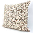 Handmade Decorative Pillow Made With Fortuny Fabric – Tang Brown, Tan, Black & Pale Beige Maori Pattern