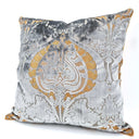 Handmade Decorative Pillow Made With Luigi Bevilacqua Light Blue Silk Heddle Velvet Torcello Pattern