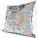 Handmade Decorative Pillow Made With Luigi Bevilacqua Light Blue Silk Heddle Velvet Torcello Pattern