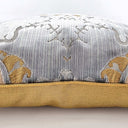 Handmade Decorative Pillow Made With Luigi Bevilacqua Light Blue Silk Heddle Velvet Torcello Pattern