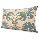 Handmade Decorative Pillow Made With Fortuny Fabric – Glicine Pattern Green & Gold Texture