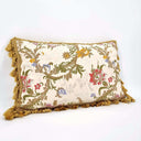 Handmade Decorative Pillow Made With With Tassel Trim Silk Brocade Rubelli Fabric Dauphin Pattern