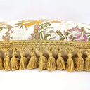 Handmade Decorative Pillow Made With With Tassel Trim Silk Brocade Rubelli Fabric Dauphin Pattern