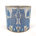 Drum Lampshade Sky Blue Silk Brocatelle Luigi Bevilacqua Fabric Fiere Pattern