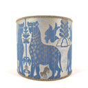 Drum Lampshade Sky Blue Silk Brocatelle Luigi Bevilacqua Fabric Fiere Pattern
