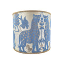 Drum Lampshade Sky Blue Silk Brocatelle Luigi Bevilacqua Fabric Fiere Pattern