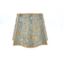 Fancy Square Lamp Shade Sky Blue and Gold Silk Jacquard Rubelli Fabric Les Indes Galantes Pattern