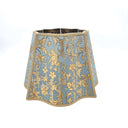 Fancy Square Lamp Shade Sky Blue and Gold Silk Jacquard Rubelli Fabric Les Indes Galantes Pattern