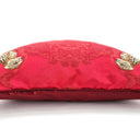 Rubelli Sandokan Red Silk Damask Fabric - Handmade Decorative Pillow