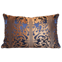 Handmade Decorative Pillow Made With Blue Sapphire and Gold Silk Lampas Rubelli Fabric Belisario Pattern
