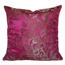 Handmade Decorative Pillow Made With Silk Brocade Rubelli Fabric Fuchsia Barbarigo Pattern
