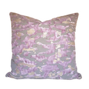 Handmade Decorative Pillow Made With Fortuny Fabric – Camo Isole Pattern Grey, Lavender & Gold