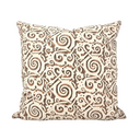 Handmade Decorative Pillow Made With Fortuny Fabric – Tang Brown, Tan, Black & Pale Beige Maori Pattern