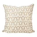 Handmade Decorative Pillow Made With Fortuny Fabric – White & Silvery Gold Delfino Pattern