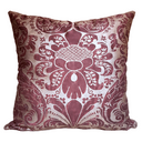 Handmade Decorative Pillow Made With Fortuny Fabric – Deep Burgundy & Gold Caravaggio Pattern