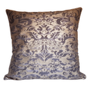Handmade Decorative Pillow Made With Fortuny Fabric – Grey & Silvery Gold Corone Pattern