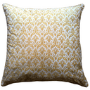 Handmade Decorative Pillow Made With Fortuny Fabric – Yellow and White Delfino Pattern