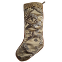 Luxury Christmas Stocking Lime Green Silk Brocade Rubelli Fabric Madama Butterfly Pattern