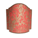 Venetian Lampshade Fortuny Fabric Bittersweet & Silvery Gold Lucrezia Pattern