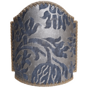 Half Lampshade Fortuny Fabric Grey Black & Silvery Gold Barberini Pattern