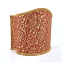 Venetian Half Lampshade Fortuny Fabric Burgundy & Gold Granada Pattern