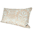 Handmade Decorative Pillow Made With Fortuny Fabric – Aquamarine & Silvery Gold Campanelle Pattern