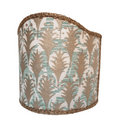 Wall Sconce Clip-On Shield Shade Fortuny Fabric Piumette Pink, Aquamarine & Gold Mini Lampshade