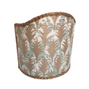 Wall Sconce Clip-On Shield Shade Fortuny Fabric Piumette Pink, Aquamarine & Gold Mini Lampshade