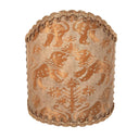 Wall Sconce Clip-On Lamp Shade Fortuny Fabric Brown & Gold Richelieu Pattern
