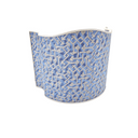 Half Lampshade Fortuny Fabric Palace Blue & Silvery Gold Rabat Pattern