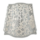 Fancy Square Lamp Shade Ivory and Silver Silk Jacquard Rubelli Fabric Les Indes Galantes Pattern