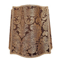 Fancy Square Lamp Shade Silk Brocatelle Rubelli Fabric Brown and Gold Tebaldo Pattern