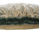 Handmade Decorative Pillow With Brush Fringe Luigi Bevilacqua Velvet Baltico Green Da Vinci Pattern