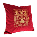 Handmade Decorative Pillow – Rubelli Red Velvet With Embroidered Double Headed Eagle