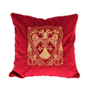 Handmade Decorative Pillow – Rubelli Red Velvet With Embroidered Double Headed Eagle