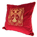Handmade Decorative Pillow – Rubelli Red Velvet With Embroidered Double Headed Eagle