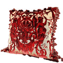 Handmade Decorative Pillow Made With Luigi Bevilacqua Silk Multi-Coloured Velvet Red Grottesche Pattern
