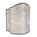 Venetian Lamp Shade in Rubelli Pure Silk Crinkled Damask Fabric Pearl Grey San Marco Pattern Half Lampshade