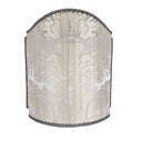 Venetian Lamp Shade in Rubelli Pure Silk Crinkled Damask Fabric Pearl Grey San Marco Pattern Half Lampshade