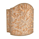 Half Lamp Shade in Fortuny Fabric Warm French Brown & Gold Sevigne Pattern