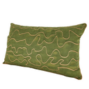 Handmade Decorative Pillow Made With Fortuny Fabric – Sainte Chapelle Pattern Green & Gold Texture