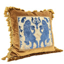 Handmade Decorative Pillow Made With Gold Rubelli Velvet With Luigi Bevilacqua Leoni Persiani Framed Front Panel - 2
