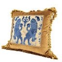 Handmade Decorative Pillow Made With Gold Rubelli Velvet With Luigi Bevilacqua Leoni Persiani Framed Front Panel - 2