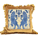 Handmade Decorative Pillow Made With Gold Rubelli Velvet With Luigi Bevilacqua Leoni Persiani Framed Front Panel - 2