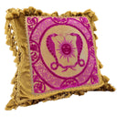 Handmade Decorative Pillow Made With Gold Rubelli Velvet With Luigi Bevilacqua Maraja Framed Front Panel