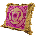 Handmade Decorative Pillow Made With Gold Rubelli Velvet With Luigi Bevilacqua Maraja Framed Front Panel