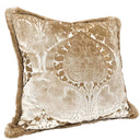 Handmade Decorative Pillow Made With Luigi Bevilacqua Ivory Silk Heddle Velvet Torcello Pattern