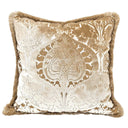 Handmade Decorative Pillow Made With Luigi Bevilacqua Ivory Silk Heddle Velvet Torcello Pattern