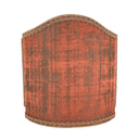Venetian Lamp Shade Rubelli Venier Jacquard Fabric Coral Red & Gold Half Lampshade