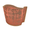 Venetian Lamp Shade Rubelli Venier Jacquard Fabric Coral Red & Gold Half Lampshade